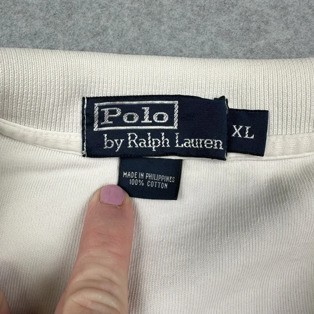 Ralph Lauren Polo Shirt Mens XL White Classic Fit Short Sleeve Golf Casual‎
